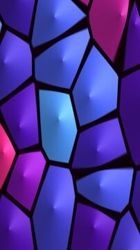 Abstract stained glass art with vibrant colors and geometric patterns.