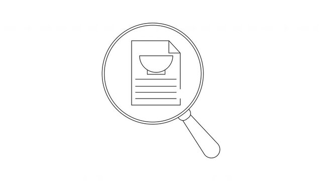 Recipe Search - Magnifying Glass Inspecting Bowl Recipe Document.