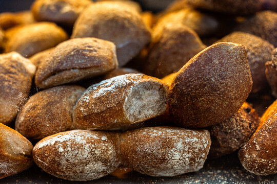 Rustic Bread Rolls Close-Up