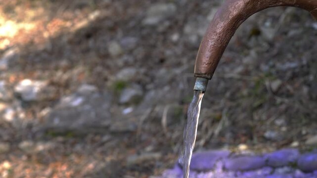 Drinking Water Source kettle on the Mountain - (4K)