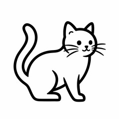 Simple Line Drawing of Cat © Dom