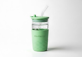 Eco friendly reusable glass tumbler with straw for sustainable living