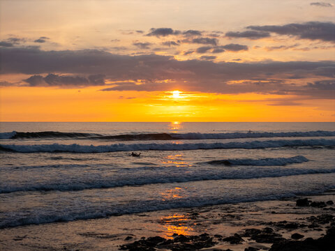 Last waves at sunset