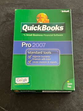 Seattle, WA, USA
March 1, 2026
QuickBooks Pro 2007 box