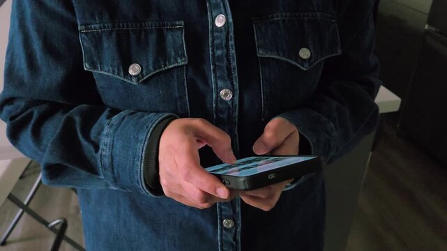 Close Up of Female Hands on Mobile Phone, Phone Addiction and Digital Dependency. Mobile Communication Concept. Modern Digital Communication Close Up.