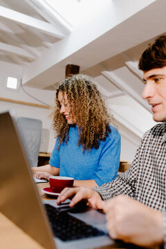 Entrepreneurs enjoying each other's company during remote work session