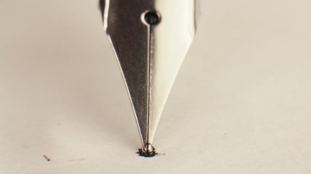 Fountain pen write letter, document sign on an antique handwritten letter. Vintage nib pen and handwritten english cursive style font copperplate, spencerian. Old history background. Retro style.