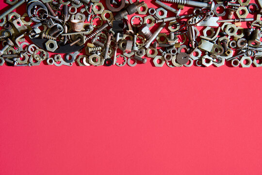 Metal hardware border with copy space
