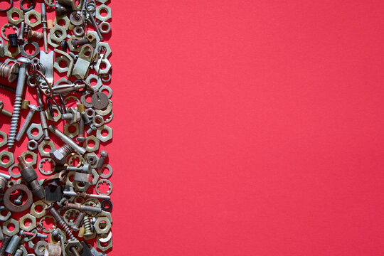 Metal hardware border with copy space