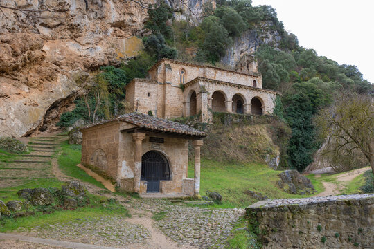 Santa maria de la hoz hermitage in tobera, burgos with stone architecture
