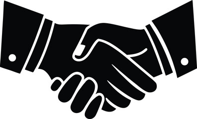 Business agreement handshake icon on transparent background.