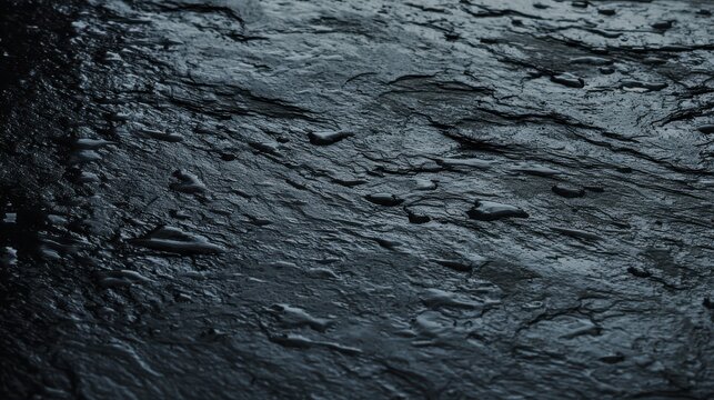 Wet slate texture, dark grey rock becoming almost black and shiny with moisture, rain effect