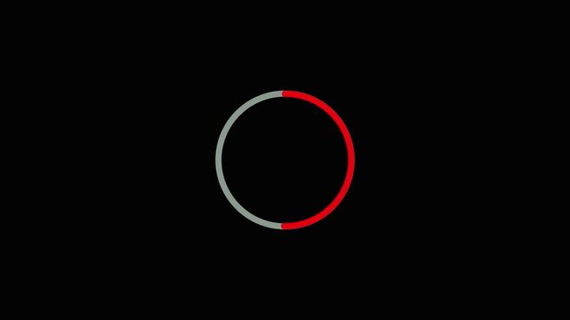 Loading progress circular indicator red gray animation