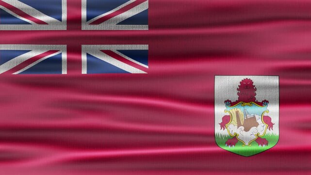 Bermuda flag waving in the wind with high quality fabric texture