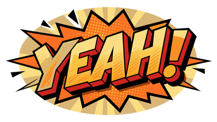 Dynamic YEAH! Word Art with Action Lines and Smoke Clouds for Design.eps © zihad