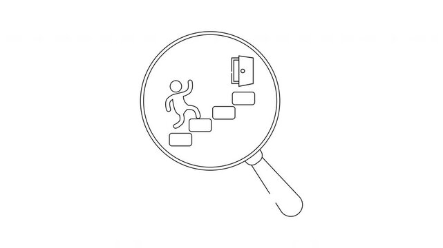 Goal Achievement Magnified - Climbing Stairs to Success.