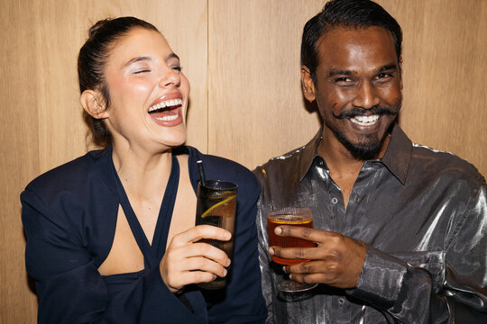 Joyful toast moment