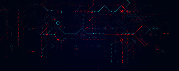 Fototapeta premium Hacker Attack Cyber Security Digital Data Breach Computer Fraud Red Code Cyberattack Screen Alert. Malware Internet Crime Cybersecurity Software Technology System Network Protection. Vector Concept