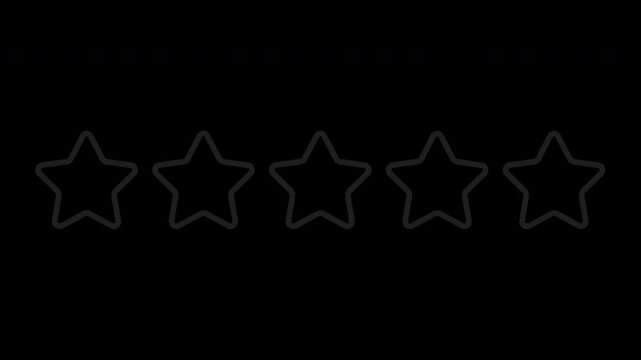 Animated Empty 5 Stars Rating Icon Flat Design with Alpha Channel