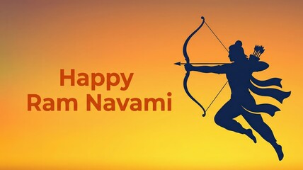 Fototapeta premium Happy ram navami poster illustration.