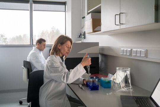 People Work in a Laboratory With Equipment and Samples