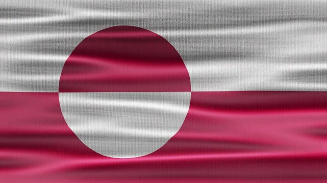 Greenland flag waving in the wind with high quality fabric texture