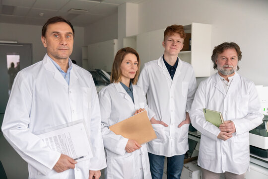 Group of Researchers in Lab Coats at a Laboratory