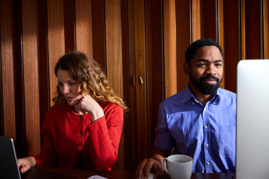 People working side by side