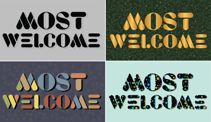 most welcome corporate typography colorful editable vector design © AbdulRahman