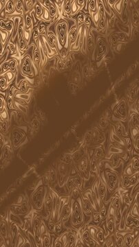 Flowing Abstract Bronze Liquid Metal Vertical Background Animation.