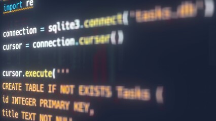 Obraz premium Abstract Python code. Computer generated 3d render