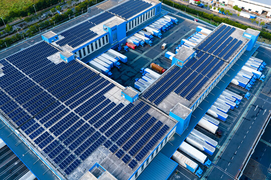 Solar panel industrial warehouse