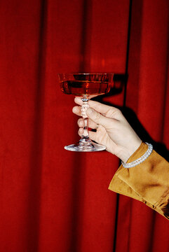 Elegant Coupe Drink Red Curtain Film photo