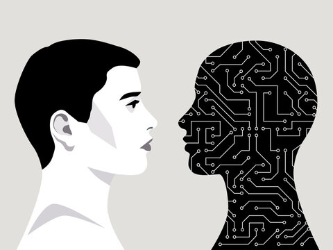 Human confronting Artificial Intelligence