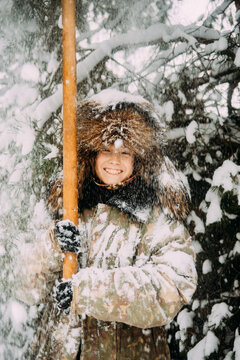 Sweeping snow 