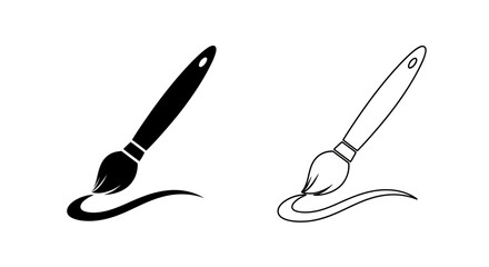 Paint brushes black and white Vector © Sultan