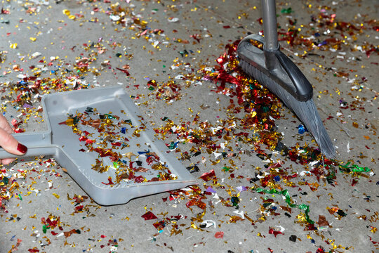 Dust pan and Broom sweep Party glitter clean up 