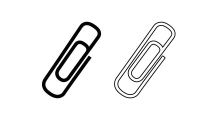 Obraz premium Black and white paper clips Vector