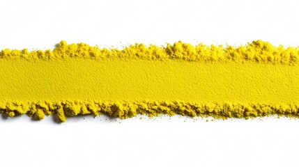 Vibrant yellow powder texture on white background