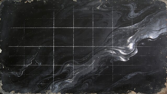 Aerial view of a vast, dark, and mysterious landscape with intricate patterns.