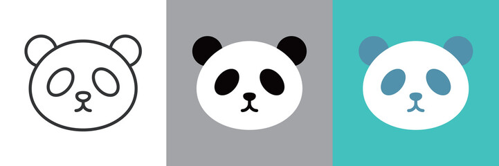 シンプルなパンダのアイコン