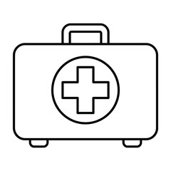 Obraz premium First Aid Kit Icon with Medical Cross - Emergency Medical Supplies Vector