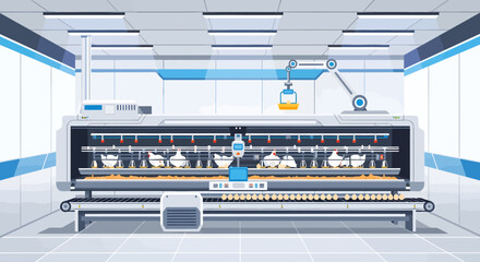 Obraz premium Automated Vertical Farming System Growing Fresh Produce Indoors.