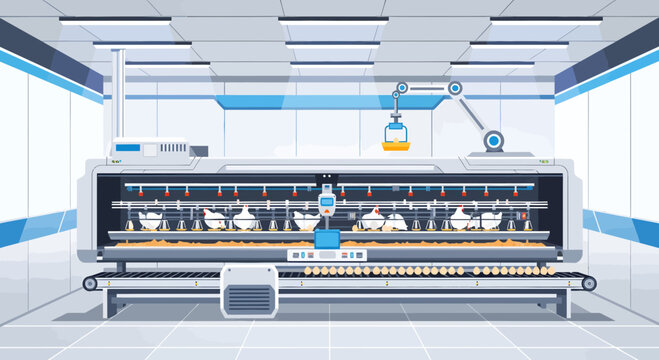 Automated Vertical Farming System Growing Fresh Produce Indoors.