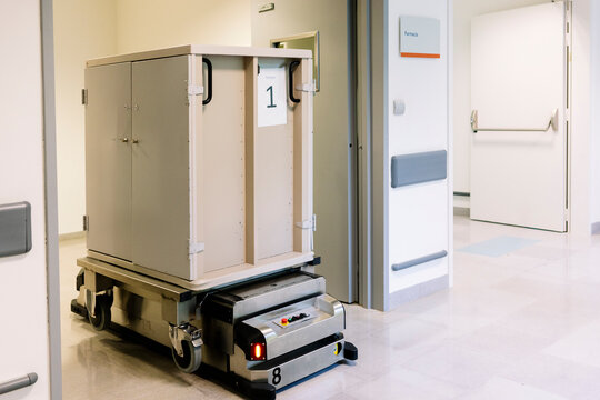 Hospital pharmacy robot automating medicine delivery
