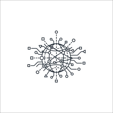 Abstract global network connectivity diagram