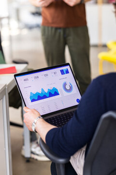 Business Analytics On Laptop In Modern Office