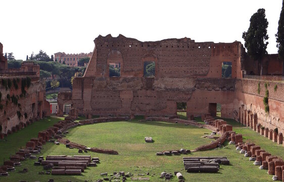 Palace garden at circus maximus in Rome
