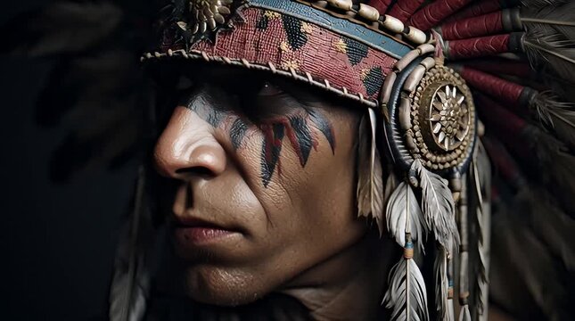 3D Animation of Anime Tribal Man in Traditional Attire Suitable for Cultural Presentation