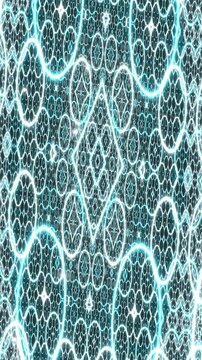 Abstract Glowing Cyan Fractal Pattern Loop Background.